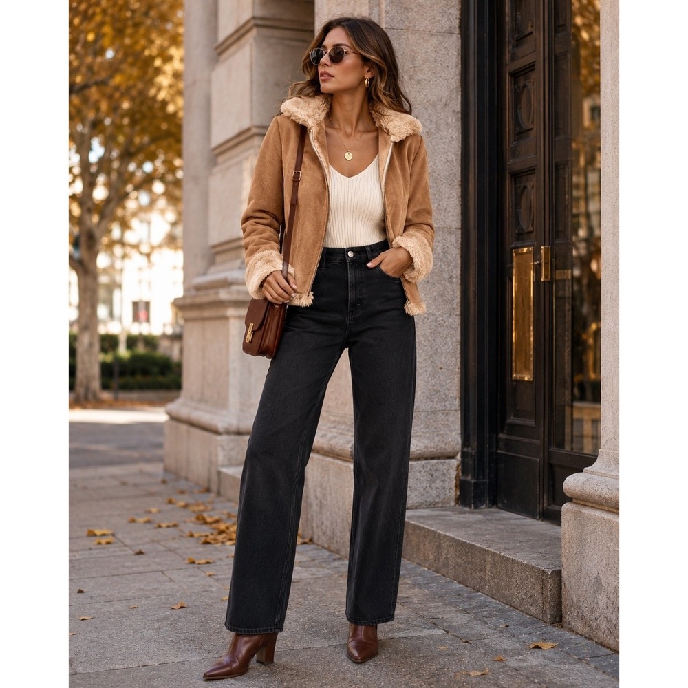 Rue21 Tan Faux Suede Shearling Jacket